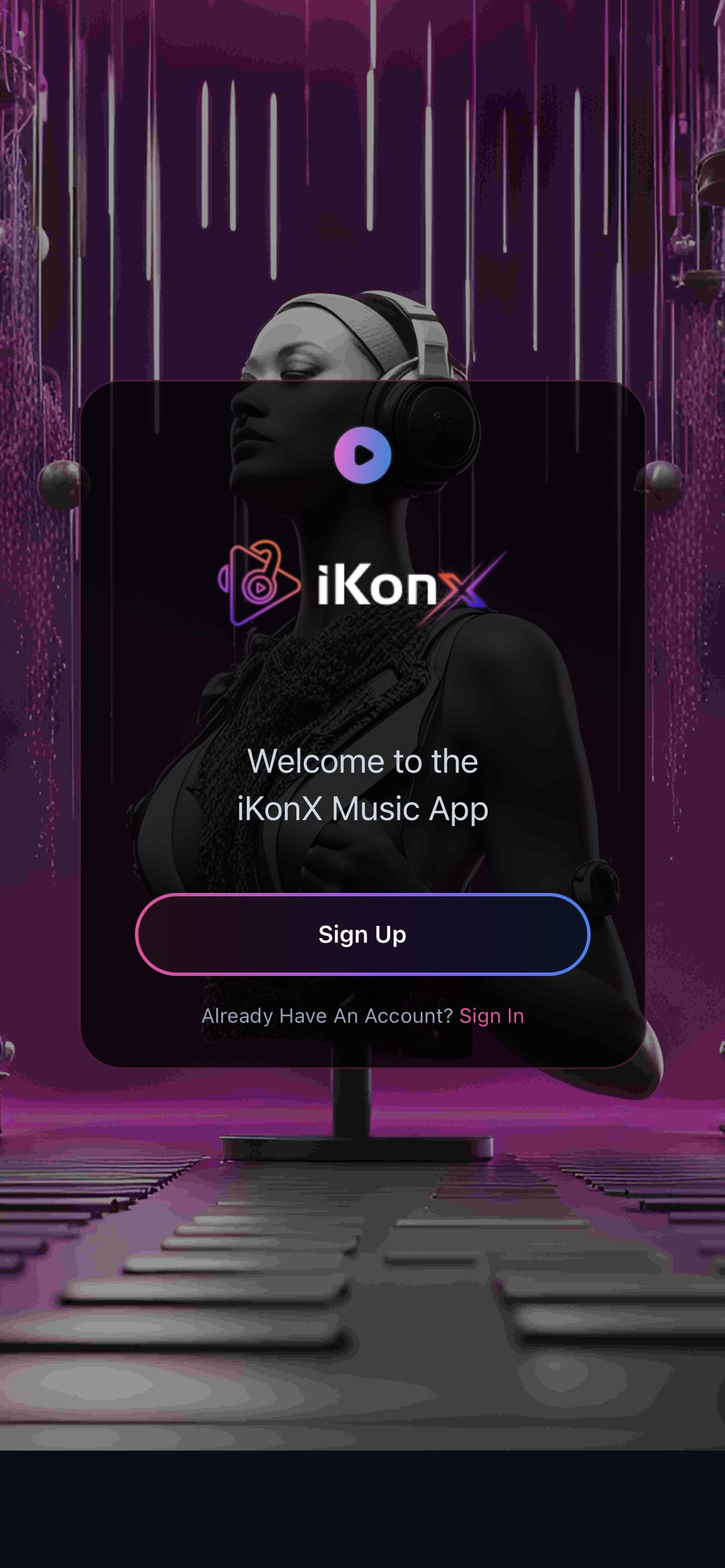 iKonX welcome screen