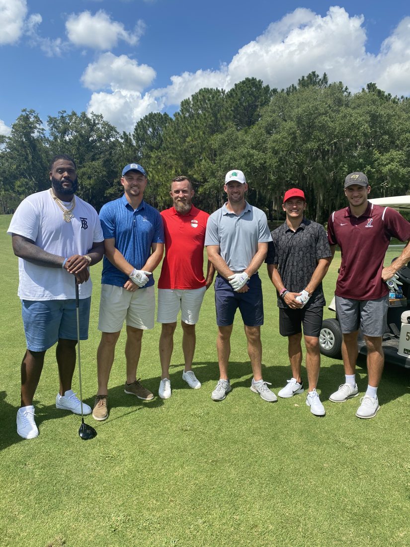 On site at the Mike Evans charity tournament.